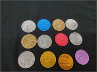 12 dif mardi gras tokens
