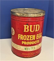 Old Budweiser Egg Tin