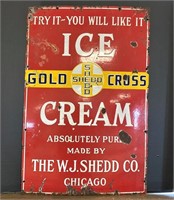 Antique Porcelain Ice Cream Sign
