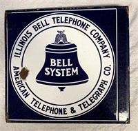 Old Porcelain Illinois Bell Sign