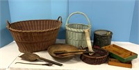 Wicker laundry Basket & Other Baskets & Old Stuff