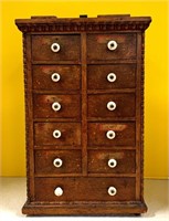 Antique 11 Drawer Spice Cabinet