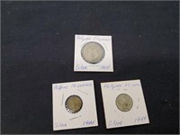 3 1944 phillippines silver coins-10-20-50-centavos