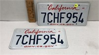 PAIR OF CALIFORNIA LICENSE PLATES