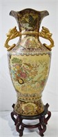 Outstanding Large Vintage Satsuma Floor Vase 4'