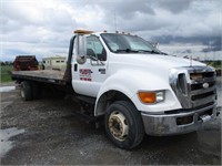 lot 3022- 2008 Ford F650 Rollback 4x2 white- TITLE