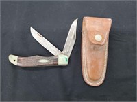 2 Blade Case Knife w/Shealth