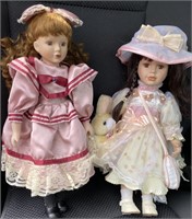 2 Porcelain Dolls - 15 in Stamped 9420