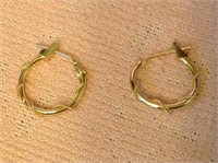 14K Gold Small Round Hoop Earrings