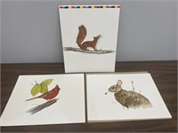 3 Signed Animal Prints 10" x 8" -  Steve Leonardi