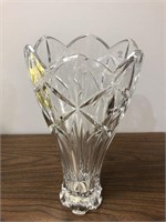 Czechoslovakian Leaded Glass 14in Vase