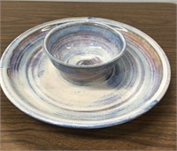 Bill Hunt  Signed Pottery  Bowl & Plate