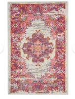 Abbate Oriental Ivory/Pink Area Rug