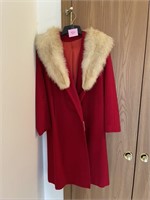 Beautiful Vintage "Cashmere" Red Coat