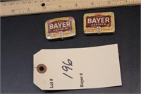 Vintage metal Bayer aspirin tins