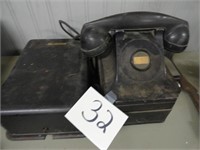 Vintage Crank Telephone and Switch Box