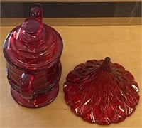 2 PIECES OF RUBY RED 6" TALL