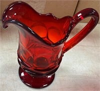 6" TALL / RUBY RED PITCHER BEAUTIFUL / SHIPS