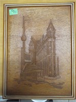 Resin carved wood-look Toronto picture  13 x 17"