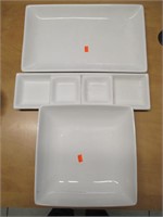 White serving platters - 5 pieces