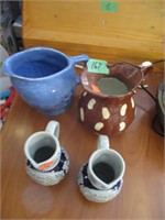 4 ceramic pitchers
