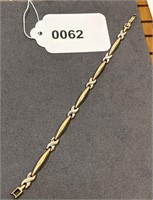 Aurafin 14K Two Tone Gold Bracelet 6.64g