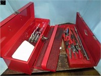 Red Metal Tool box w/ 1/2" Drive, Deep & Stand