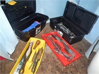 2 Plastic Tool Box w/ Files,Allan Wrenches,