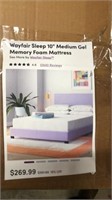 Wayfair Sleep 10” Medium Gel Memory Foam Mattress