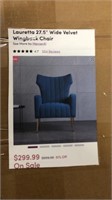 Lauretta 27.5” Velvet Wingback Chair