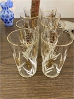 White and gold wheat glasses