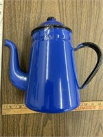 Blue granite coffee pot