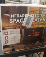 Infrared electric space heater