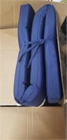 Navy blue padded seat cushion for lounger