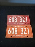 1961-62 license plate
