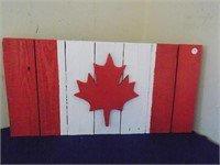 Canad Flag Handcrafted Sign 24" x 12"