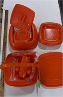 Vintage Orange Plastic Picnic Set