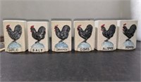 Set of Vintage Chicken Themed Spice Jars