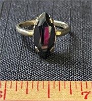 STUNNING 10 K GOLD & BLACK ONYX RING