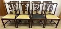 NICE SET OF 8 MAHOGANY DINING CHAIRS W PADDED SEAT
