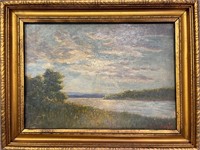 BEAUTIFUL SIGNED H.J DEFOREST LANDSCAPE - 1922