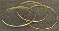 QUALITY 18K GOLD THREE TONE BANGLES - INTERLOCKING