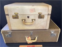 TWO VINTAGE HARDSHELL SUITCASES - GREAT DECOR