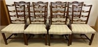 LOVELY SET OF 8 SOLID MAHOGANY LADDER BACK CHAIRS
