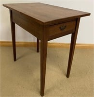 SWEET WALNUT TAPPERED LEG ONE DRAWER TABLE