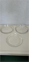3 clear glass Pyrex pie plates
