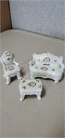 Three pieces vintage porcelain, made in Japan