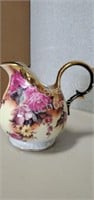 Vintage decorative painted 7 inch pitcher