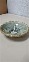 5 in glazed Pottery signed bowl