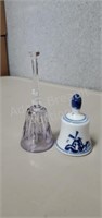 2 glass and porcelain Bells